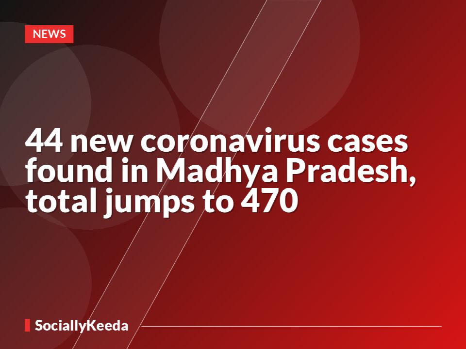 44 new coronavirus cases found in Madhya Pradesh, total jumps to 470