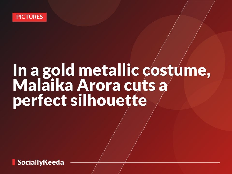 In a gold metallic costume, Malaika Arora cuts a perfect silhouette