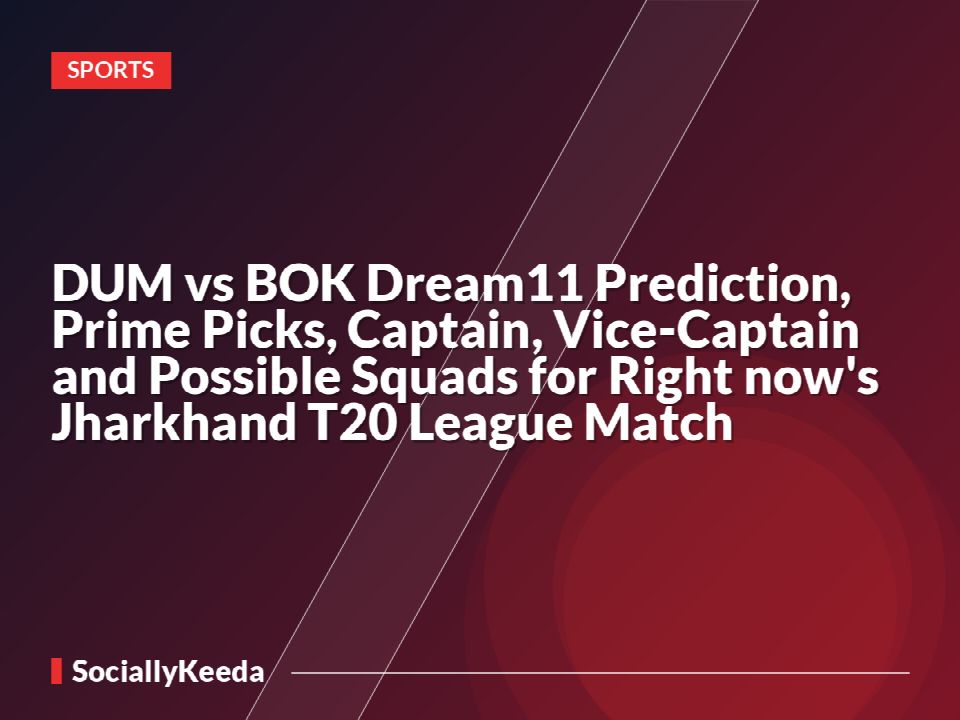 DUM vs BOK Dream11 Prediction, Prime Picks, Captain, Vice-Captain and Possible Squads for Right now's Jharkhand T20 League Match