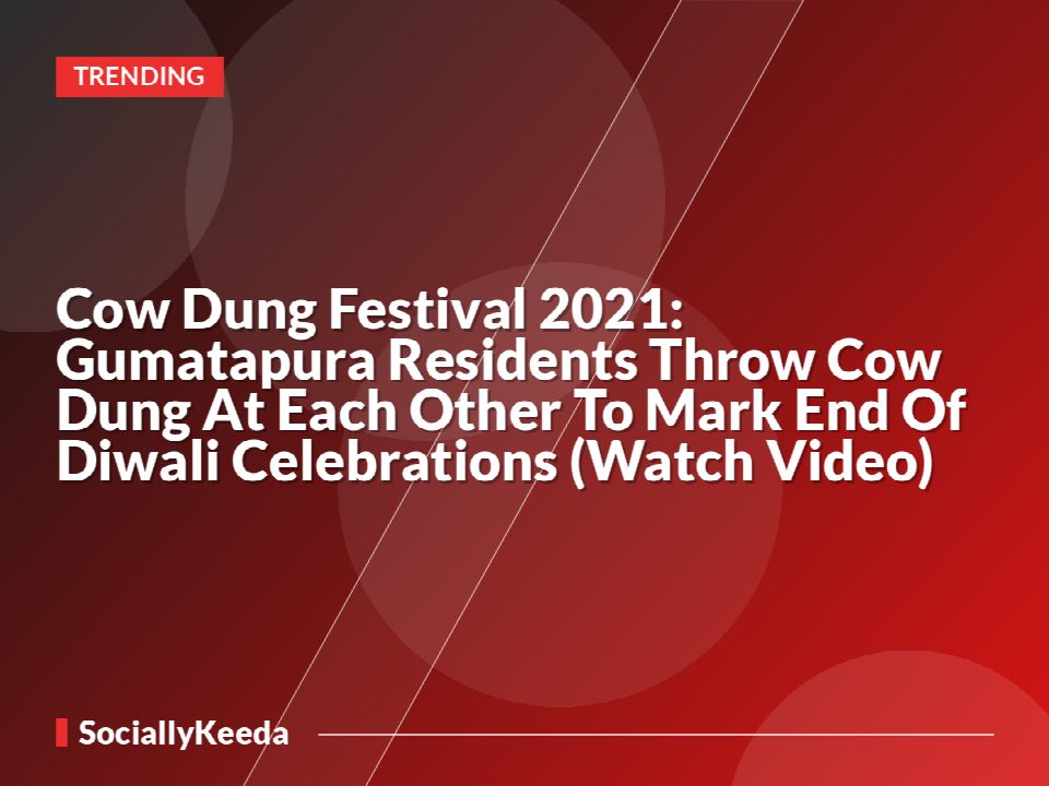 Cow Dung Festival 2021: Gumatapura Residents Throw Cow Dung At Each Other To Mark End Of Diwali Celebrations (Watch Video)