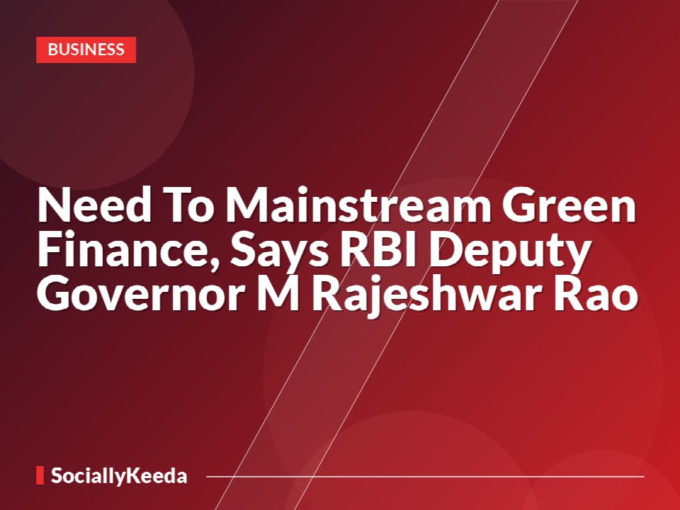 Need To Mainstream Green Finance, Says RBI Deputy Governor M Rajeshwar Rao