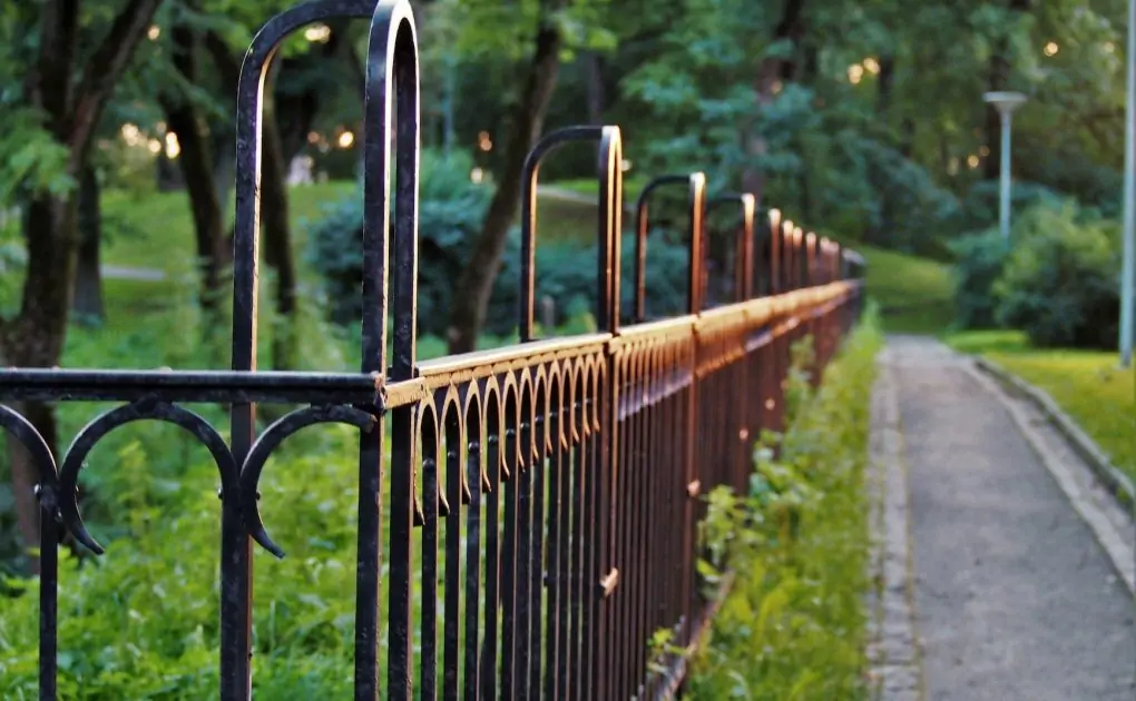 black metal fence