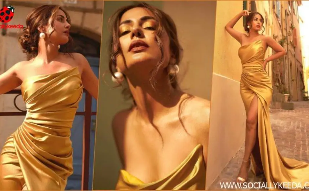 Hina Khan Is Undoubtedly Best-Dressed Celeb in This Satin Gold Gown, View Pics of Star From Cannes 2023