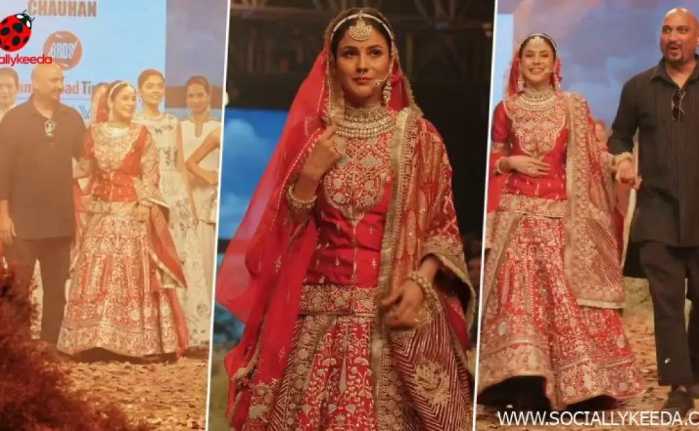 Shehnaaz Gill Dances to Sidhu Moose Wala’s ‘Sohne Lagde’ Song as She Walks the Ramp in Red Bridal Wear (Watch Video)