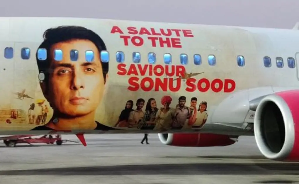 Bollywood star Sonu Sood honoured by SpiceJet with special livery to honour his social work during COVID-19