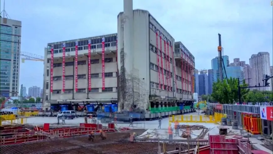 A 5-story building in China 'walks' to new location