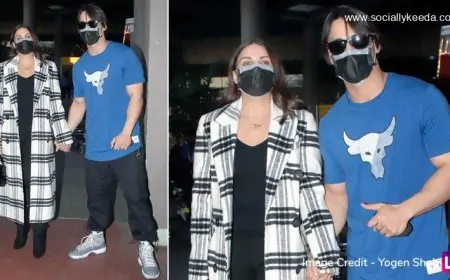 Lovebirds Asim Riaz and Himanshi Khurana Flash PDA at the Airport, Look Chic While Posing for the Paparazzi (View Pics)