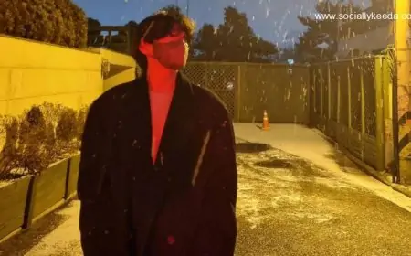 BTS' V aka Kim Taehyung is Enjoying the Twilight Snowfall, Shares Pic in Long Black Coat (View Pic)