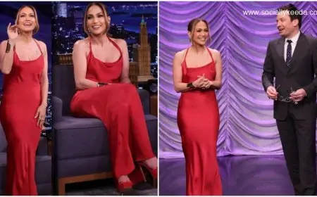 Yo or Hell No? Jennifer Lopez's Red Hot Silk Gown from The House of Norma Kamali