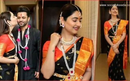 Disha Parmar Nails Traditional Marathi Look in Black & Orange Saree, Shares Pics From Her First Makar Sankranti Celebrations!