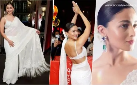 Alia Bhatt Looks Every Inch Regal Dressed in an Ivory Silk Chiffon Saree During Gangubai Kathiawadi Screening in Berlin (View Pics)