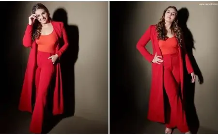 Huma Qureshi turns up the heat in 'red hawt' formal wear