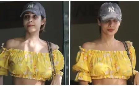 Malaika Arora is a summer-ready diva in crop top and thigh-slit skirt with bare face for outing in Mumbai: See pics