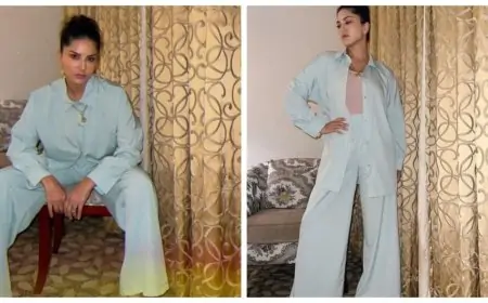 In a white ensemble, Sunny Leone is giving us boss lady goals