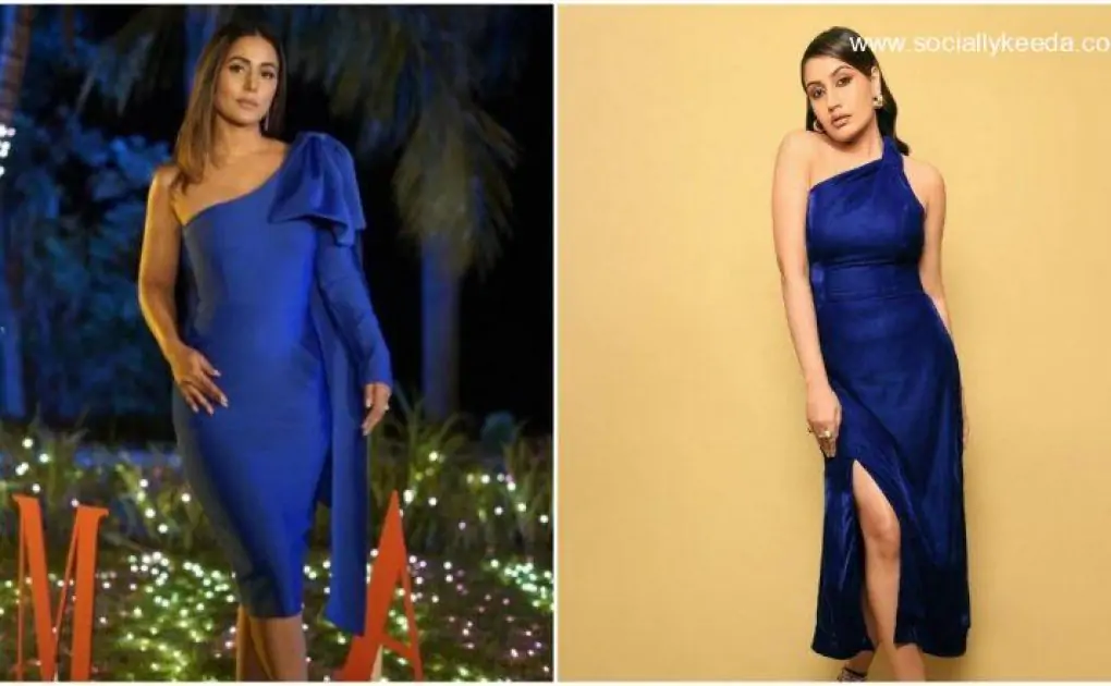 Fashion Faceoff: Hina Khan or Surbhi Chandna, Whose Blue One-Off Shoulder Dress Gets Your Vote?