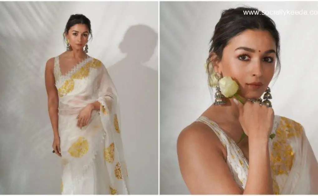 Alia Bhatt's Pristine White Saree is Perfect For Basant Panchami Celebrations (View Pics)