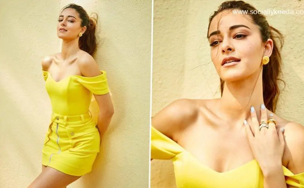 Ananya Panday Stuns in a Yellow Corset Top and Skirt for Gehraiyaan Promotions (View Pics)