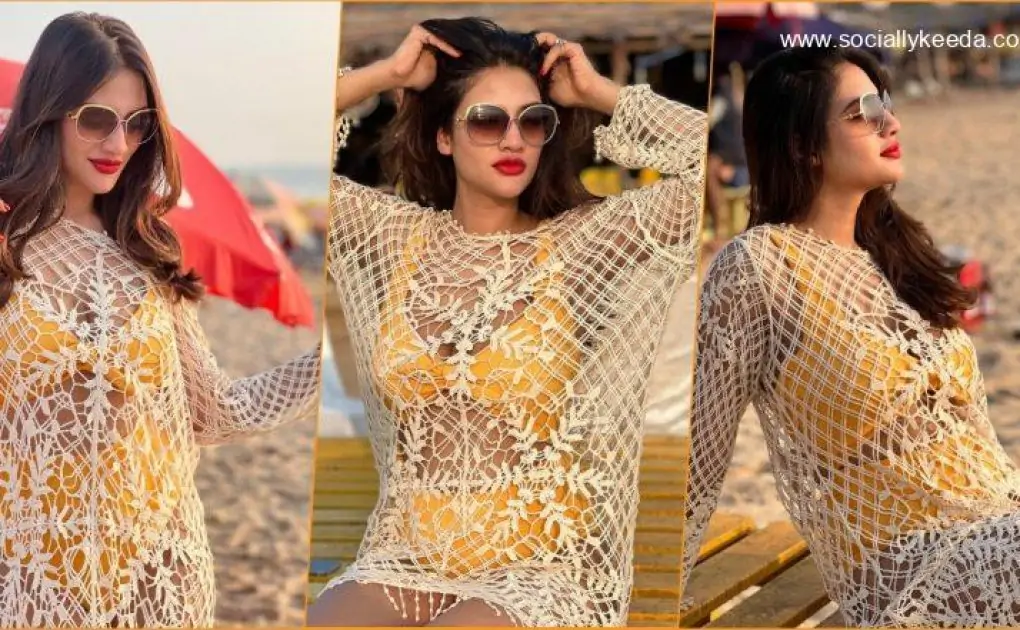 Nusrat Jahan Flaunts Beach Body in Yellow Bikini With Crochet Coverup, View Gorgeous Pics on Instagram