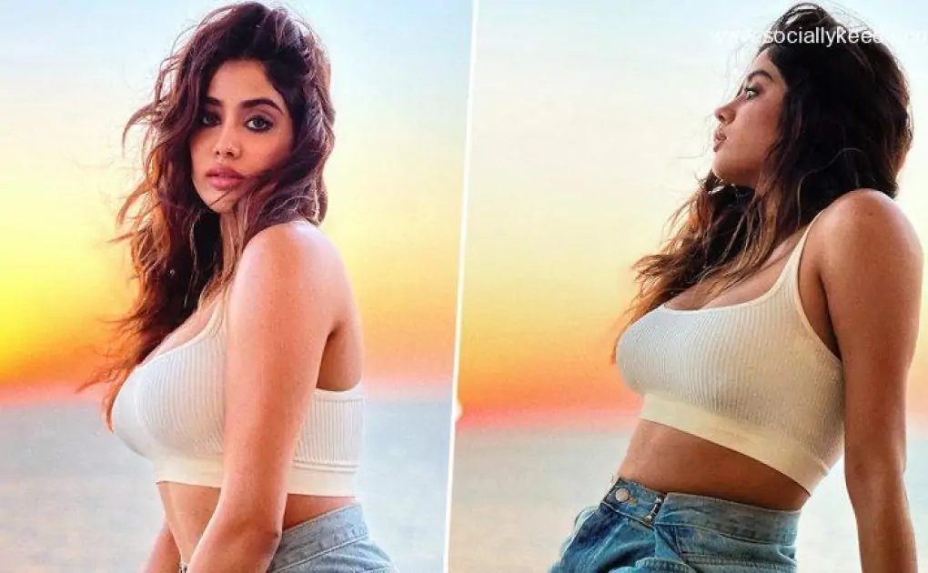 Janhvi Kapoor Oozes Sensuality as She Poses in a Bra Top Paired With Denim Shorts in Latest Sunset Pictures!