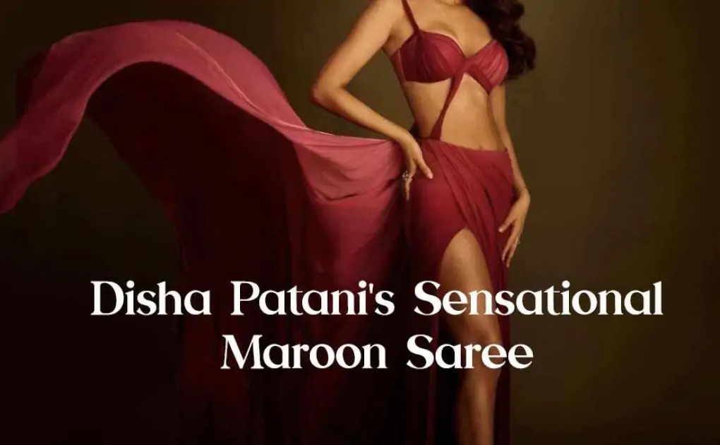 Disha Patani's Sensational Maroon Saree,,,,,,
