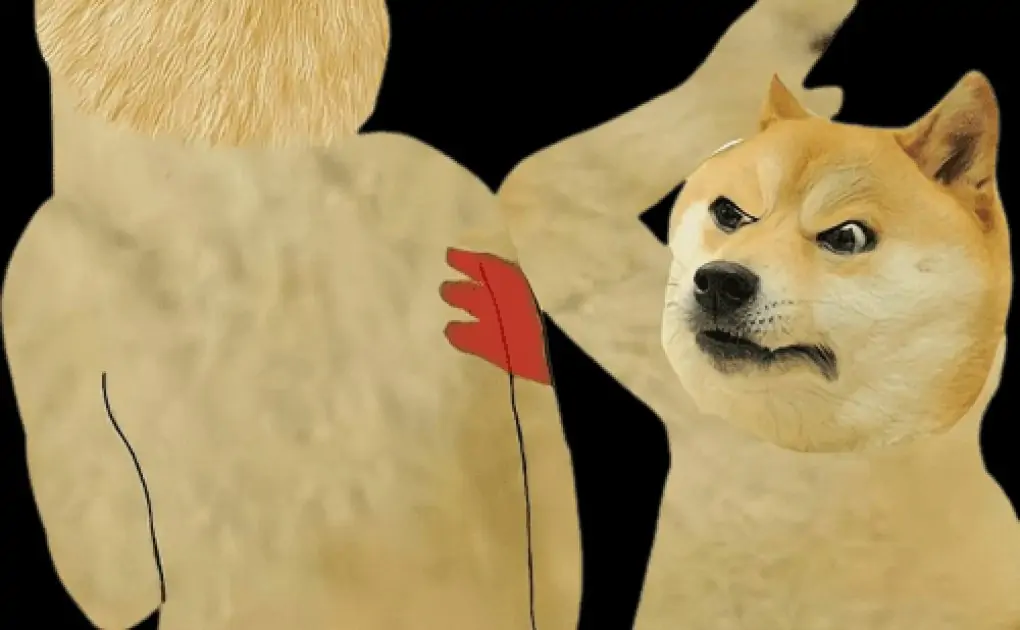 Angry Doge Beating Another Doge