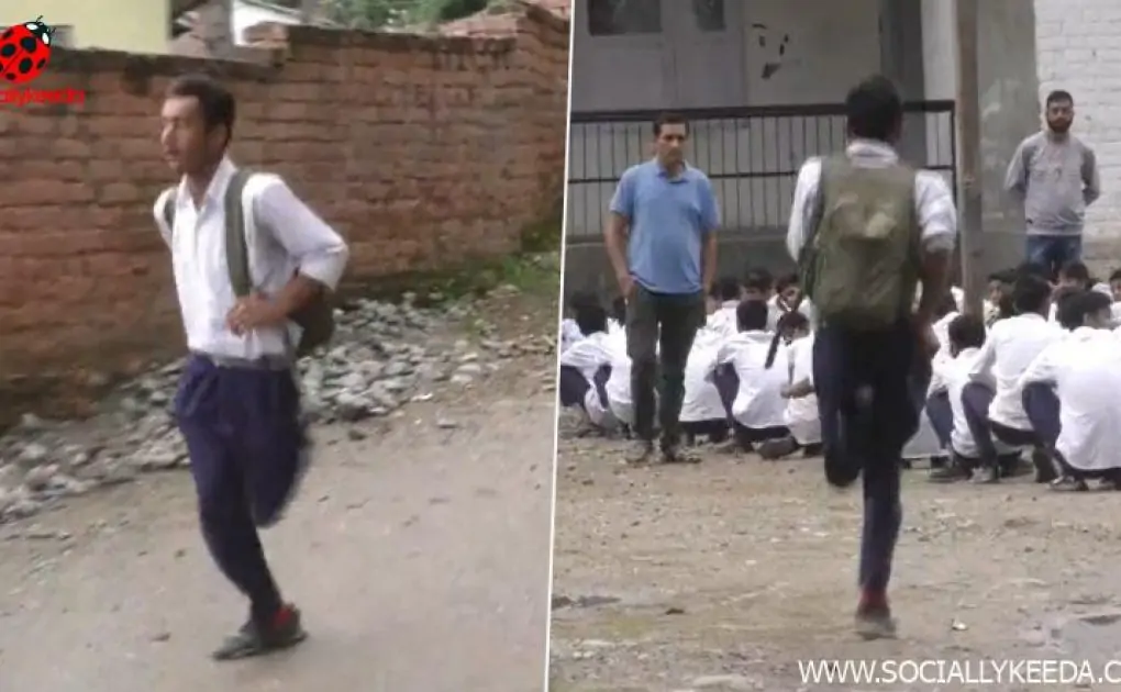 Specially-Abled Boy Parvaiz Walks to School on One Leg To Pursue His Dreams (Watch Video) – SociallyKeeda