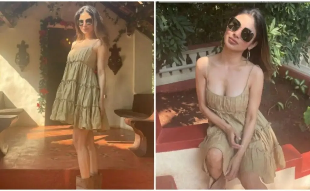 Mouni Roy redefines style in a flowy grey short dress