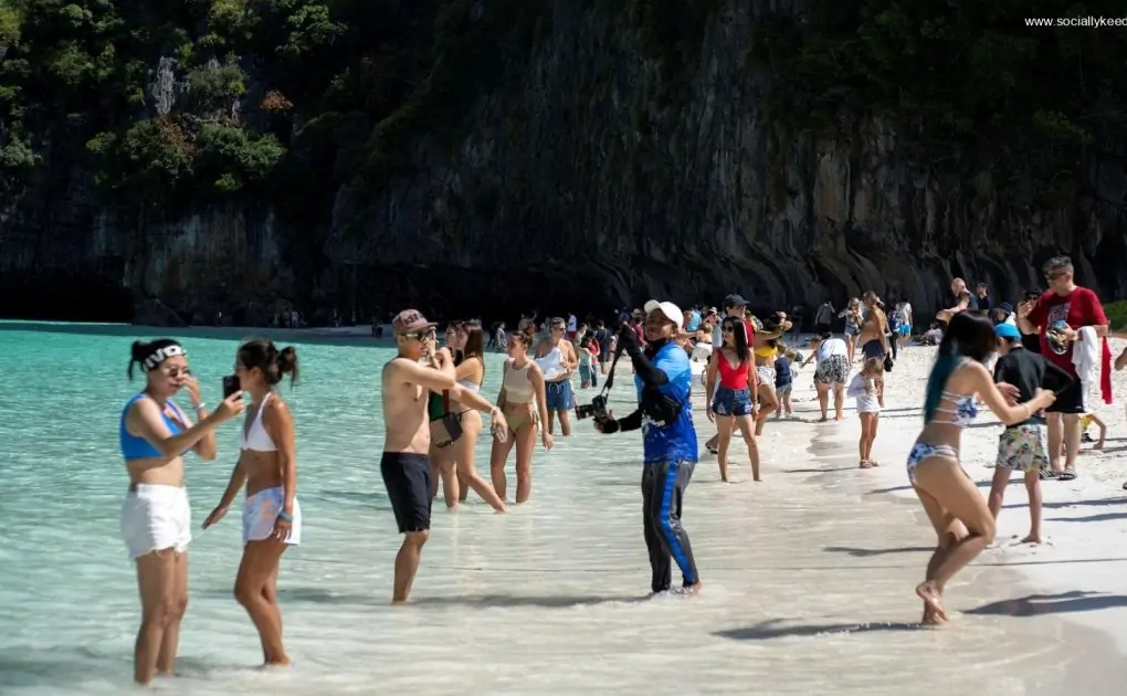 Tourists visit Maya Bay as Thailand reopens world-famous beach after closing it for more than 3 years