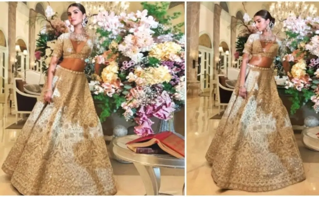 Tara Sutaria redefines elegance in ivory handcrafted Anita Dongre lehenga