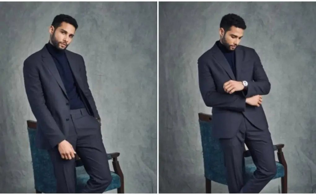Gehraiyaan Promotions: Siddhant Chaturvedi looks dapper in a black pantsuit