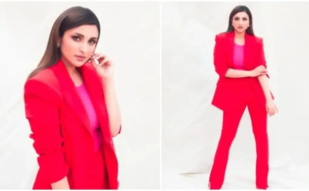 Parineeti Chopra ditches fancy gowns for bold hot pink pantsuit