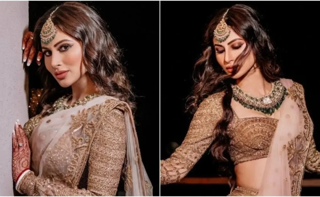 Newly married Mouni Roy shares pics in gold lehenga from Sangeet ceremony: Seen photos from wedding album?