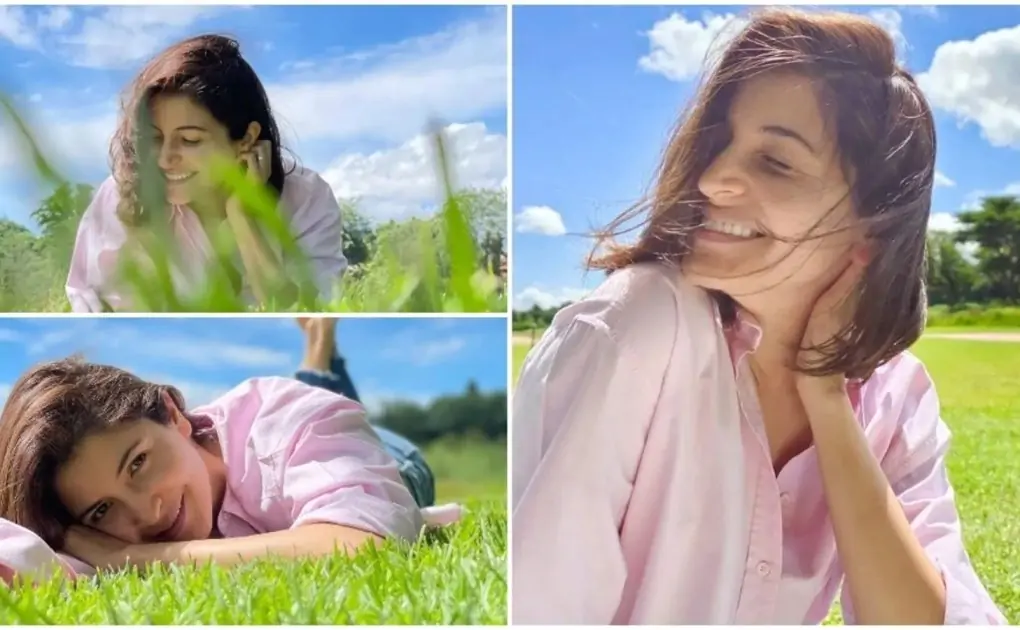 Anushka Sharma looks as fresh as a daisy in pink shirt and denims