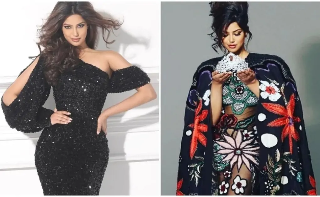 Check out Harnaaz Sandhu's latest glam pics in bodycon dress and see-through gown for new photoshoot