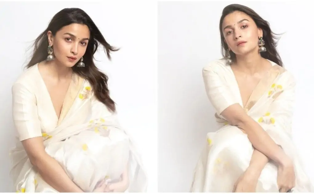 Alia Bhatt casts a spell on her fans with timeless white saree for Gangubai Kathiawadi promotions