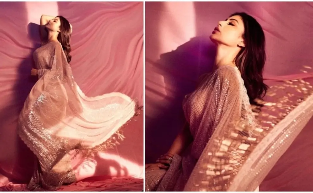 Mouni Roy is all about the poise and elegance in shimmery ivory saree for DID Li'l Masters Season 5