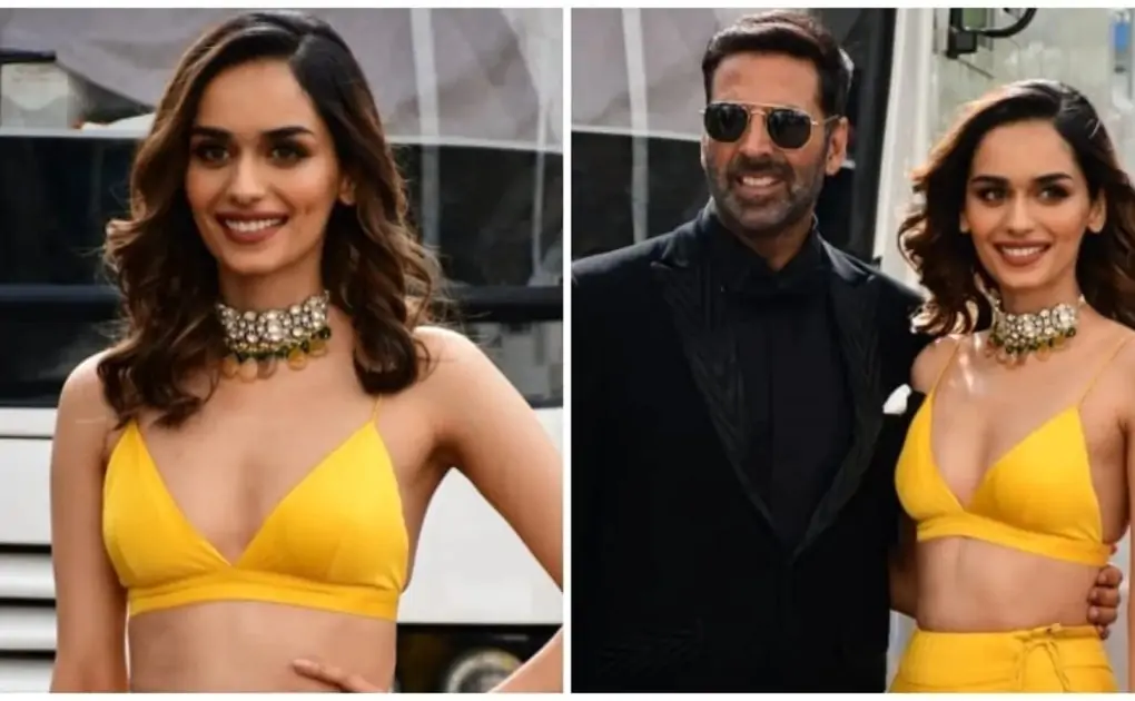 Prithviraj actor Manushi Chhillar stuns in bralette and lehenga with Akshay Kumar for promotions: Check out pics