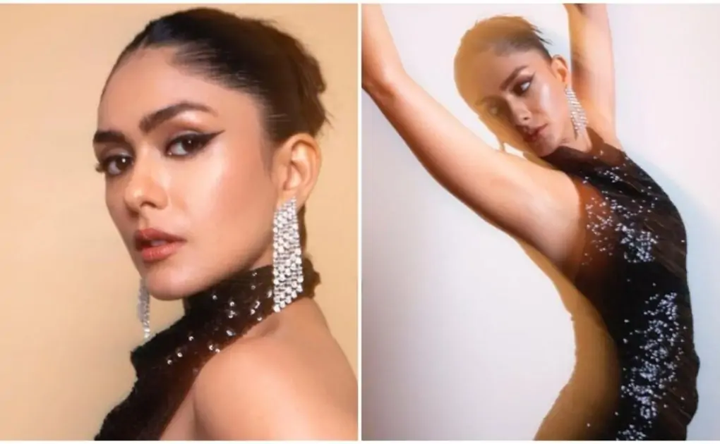 In a sequin gown, Mrunal Thakur is in her element