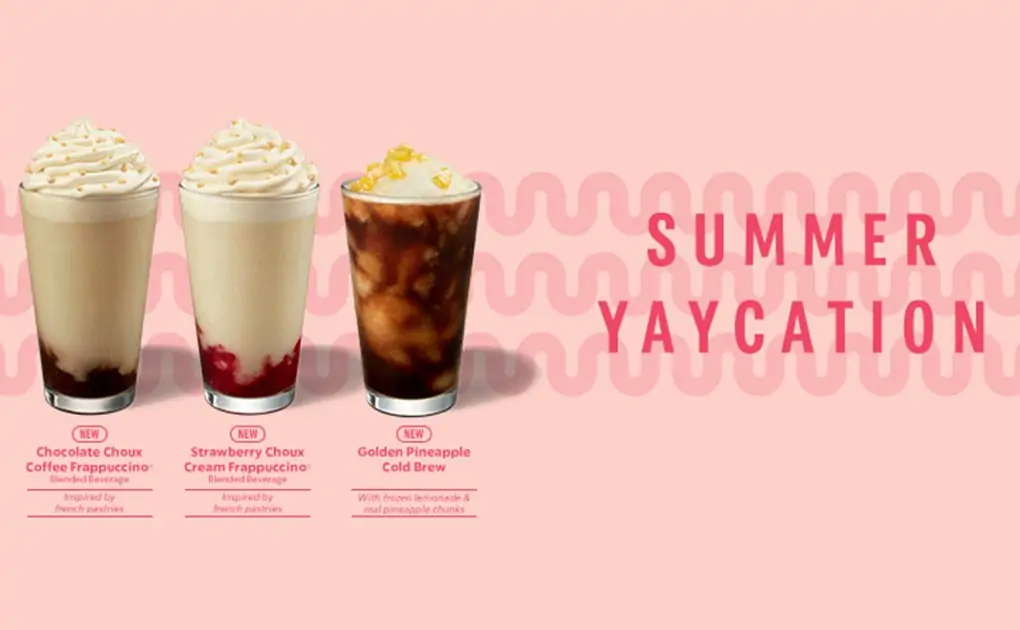 Starbucks New Mouthwatering Beverages - Have a refreshing summer with the all-new Pineapple Cold Brew and Choux Cream Frappuccino blended