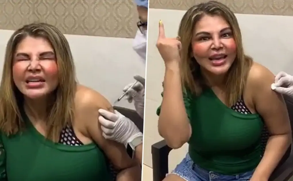 Rakhi Sawant Receives Her First Dose of Vaccine, Croons a Song While Getting the Injection (watch Video)