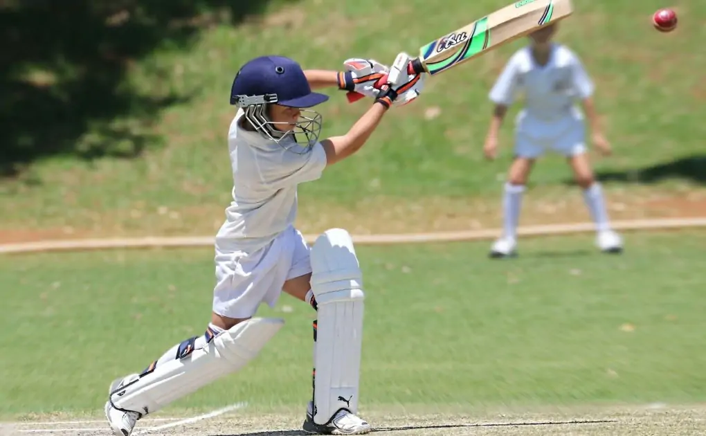 boy in full cricket gear