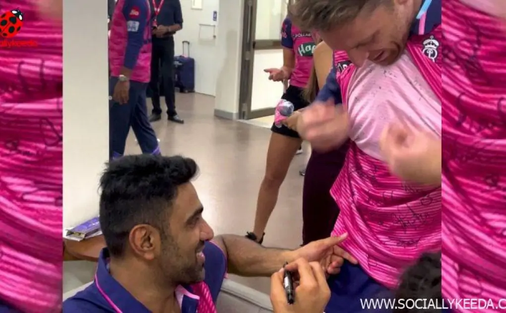Ravi Ashwin Signs Jos Buttler's Rajasthan Royals Jersey After IPL 2023 Final (Watch Video)