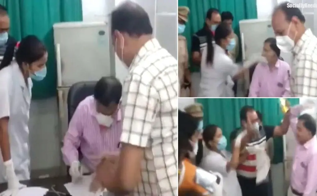 Uttar Pradesh: Nurse Slaps Doctor at Rampur District Hospital, Officials Say They are 'Overworked' (Watch Video)