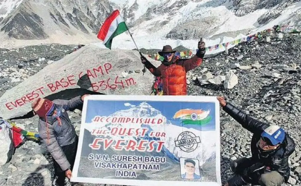SVN Suresh Babu, Visakhapatnam-Based Mountaineer Creates History, Climbs Mount Everest Base Camp in 4 Days