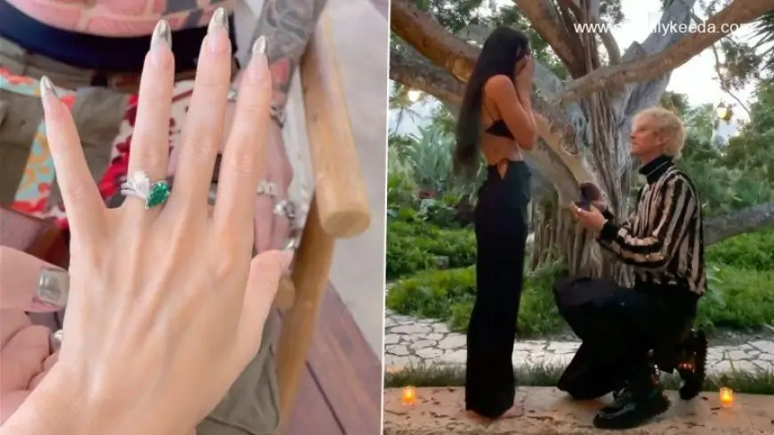 Machine Gun Kelly Proposes Megan Fox With A Custom-Made Engagement Ring, Shares Meaning Behind The Sparkling Two-Stone Ring (Watch Video)