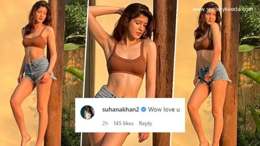 Shanaya Kapoor’s Look In A Brown Bralette With Denim Shorts Makes Bestie Suhana Khan Go ‘WOW’ (View Pics)