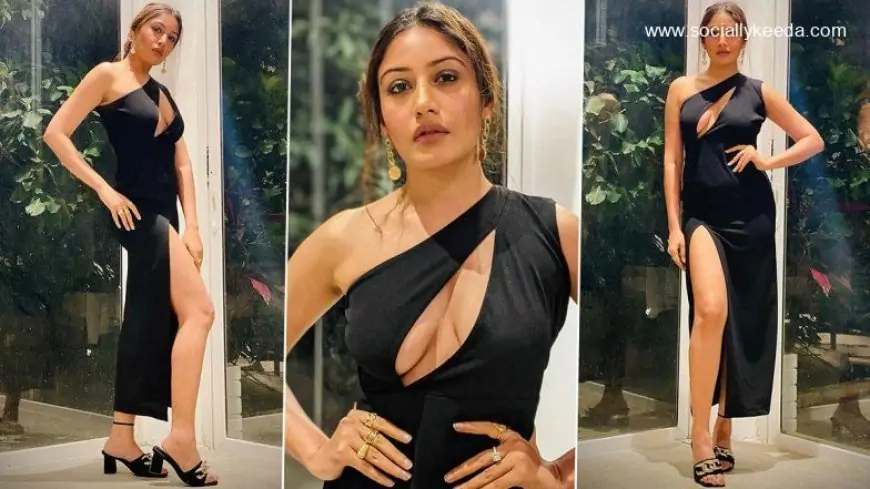 Surbhi Chandna Goes Bold In A Gorgeous Black Gown With A Sexy Thigh-High Slit (View Pics)