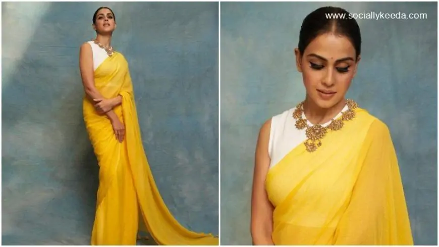 Genelia Deshmukh Looks Like a Ray of Sunshine In Her Simple But Tasteful Yellow Saree (View Pics)