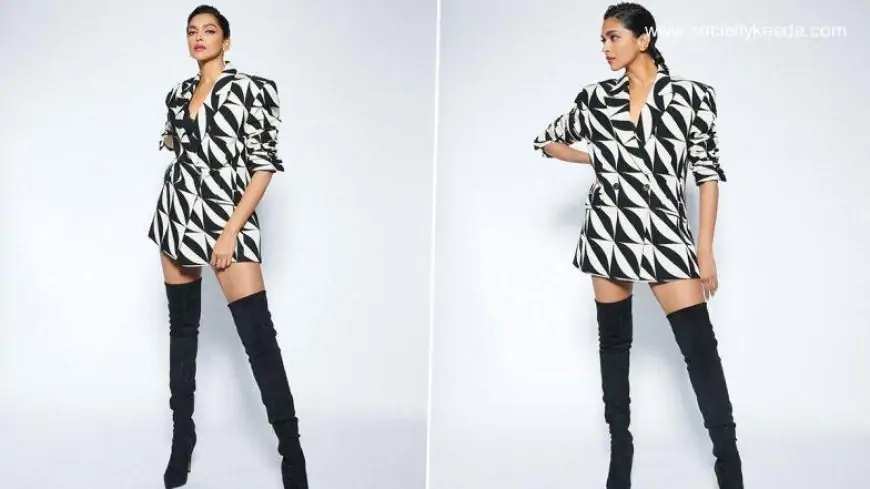 Deepika Padukone Packs a Solid Punch in Geometric Jacquard Jacket and Black Boots for Gehraiyaan Promotions! (View Pics)