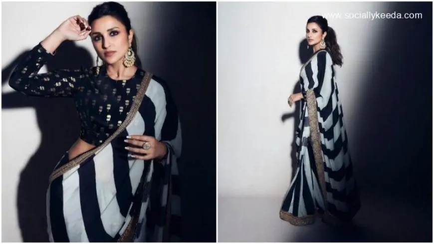 Yo or Hell No? Parineeti Chopra's Monochrome Saree By Masaba Gupta